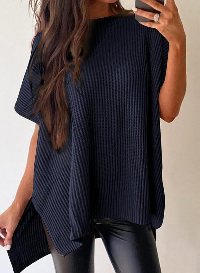 Womens Summer Lightweight Crewneck Short Sleeve Sweaters