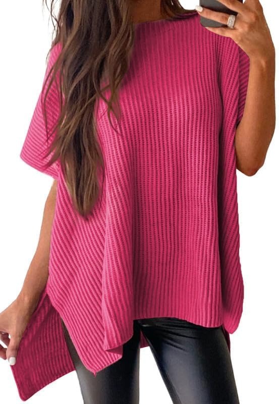 Womens Summer Lightweight Crewneck Short Sleeve Sweaters