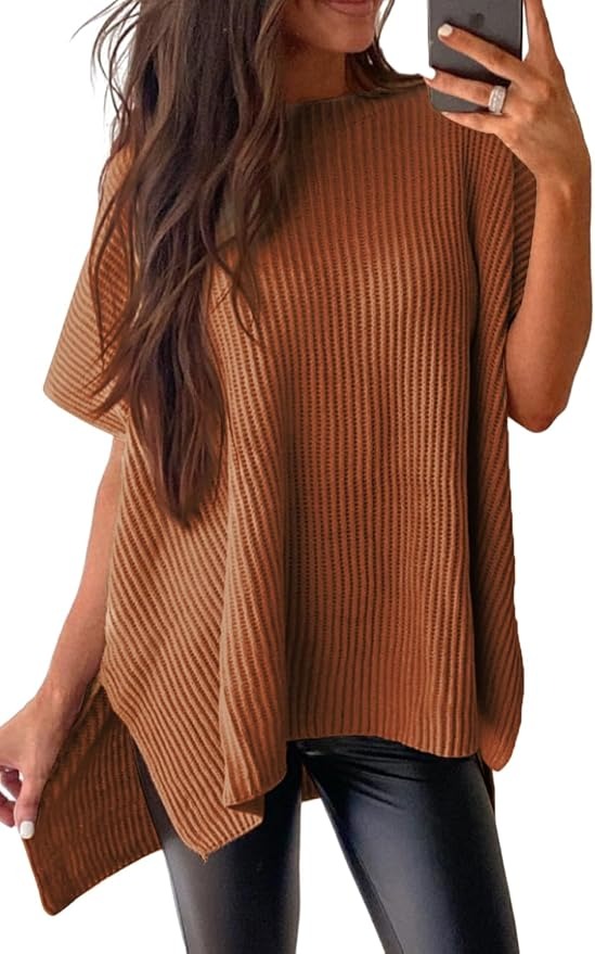 Womens Summer Lightweight Crewneck Short Sleeve Sweaters