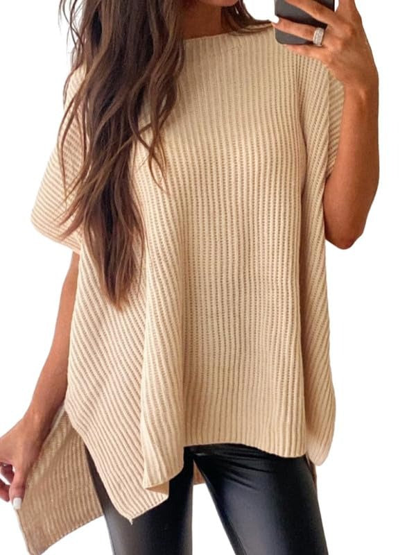 Womens Summer Lightweight Crewneck Short Sleeve Sweaters