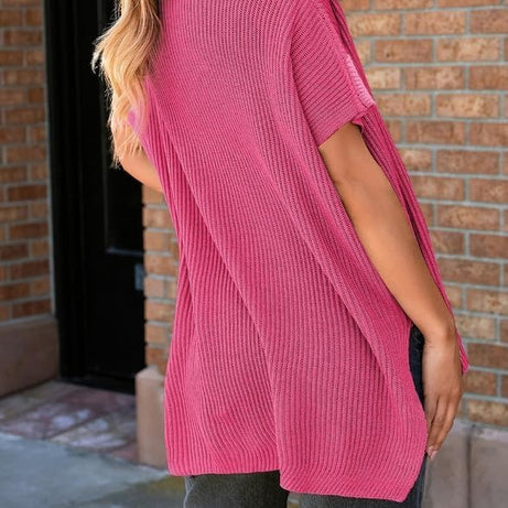 Womens Summer Lightweight Crewneck Short Sleeve Sweaters
