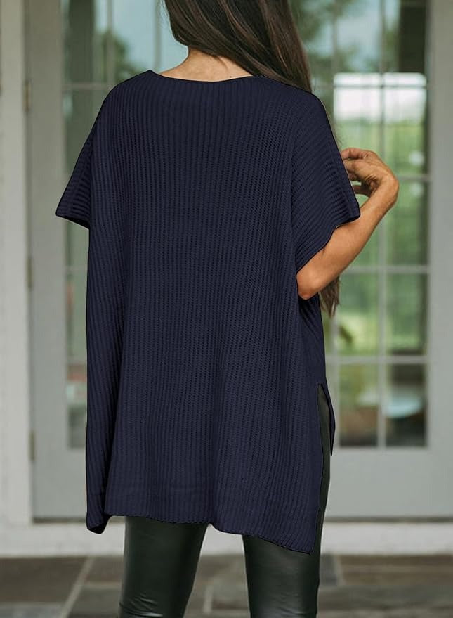 Womens Summer Lightweight Crewneck Short Sleeve Sweaters