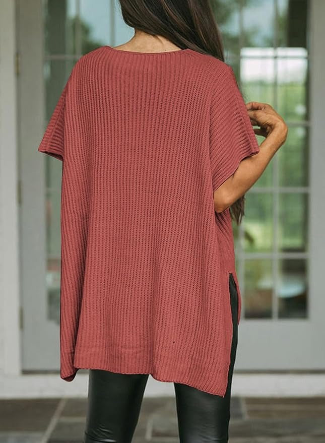 Womens Summer Lightweight Crewneck Short Sleeve Sweaters