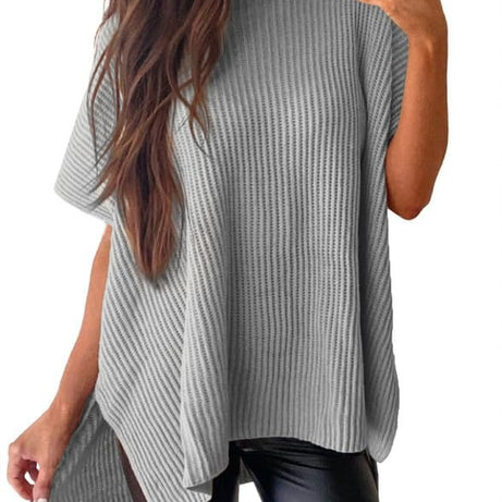 Womens Summer Lightweight Crewneck Short Sleeve Sweaters