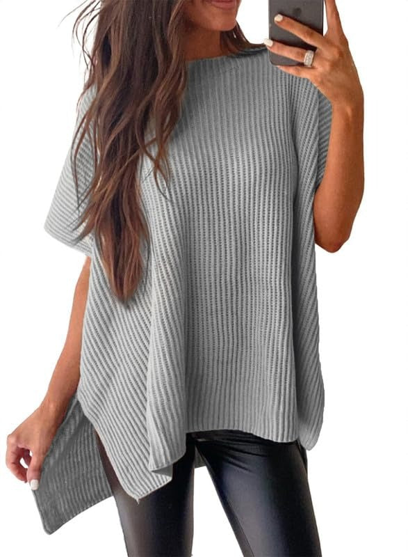 Womens Summer Lightweight Crewneck Short Sleeve Sweaters