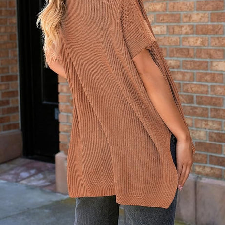 Womens Summer Lightweight Crewneck Short Sleeve Sweaters