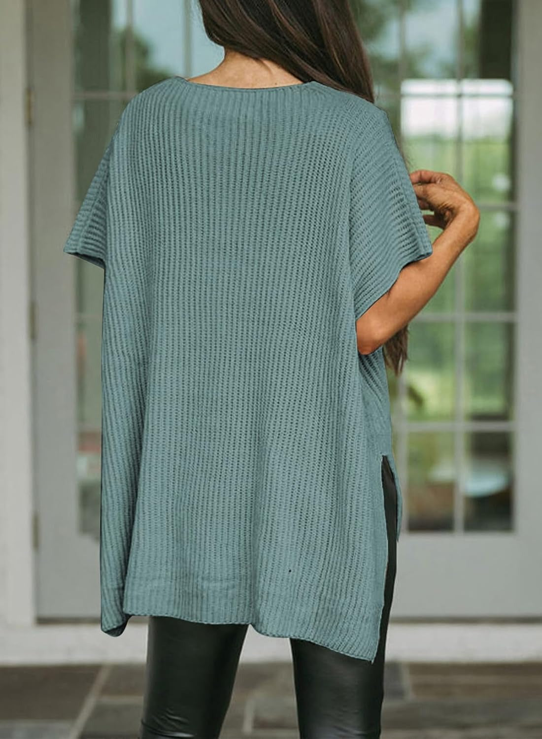 Womens Summer Lightweight Crewneck Short Sleeve Sweaters