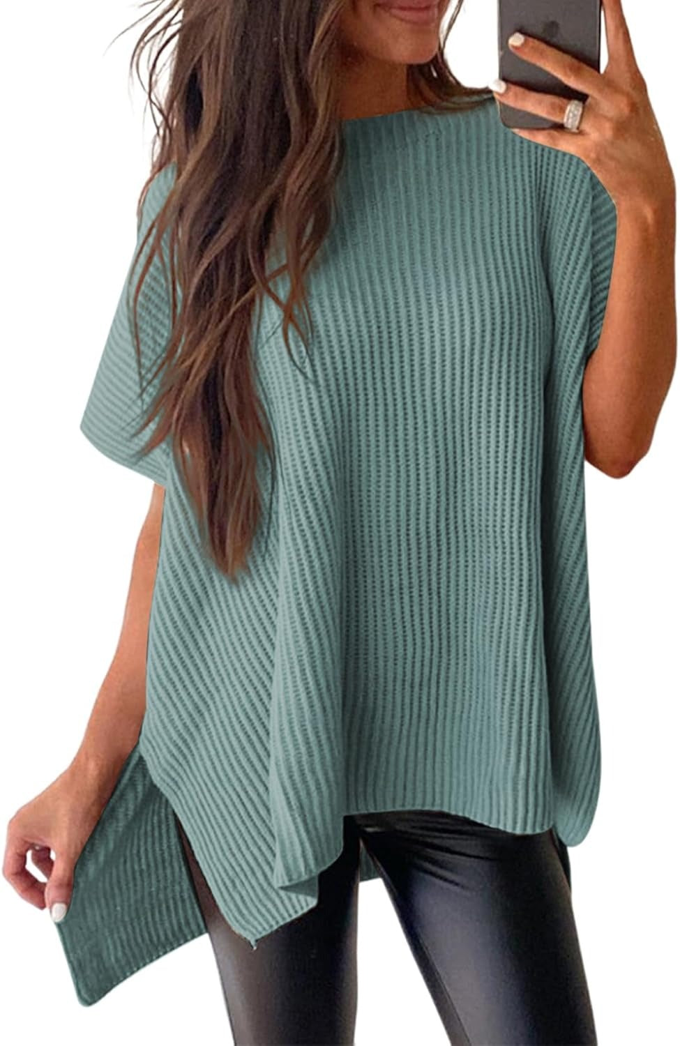 Womens Summer Lightweight Crewneck Short Sleeve Sweaters