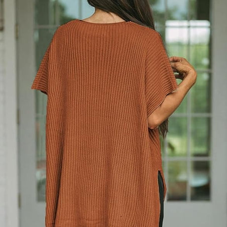 Womens Summer Lightweight Crewneck Short Sleeve Sweaters