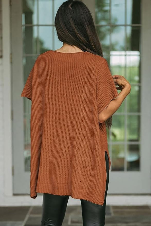 Womens Summer Lightweight Crewneck Short Sleeve Sweaters