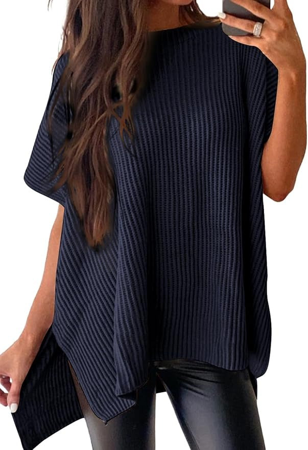 Womens Summer Lightweight Crewneck Short Sleeve Sweaters