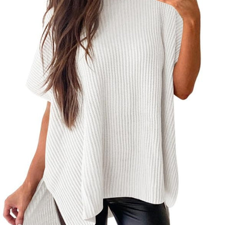 Womens Summer Lightweight Crewneck Short Sleeve Sweaters