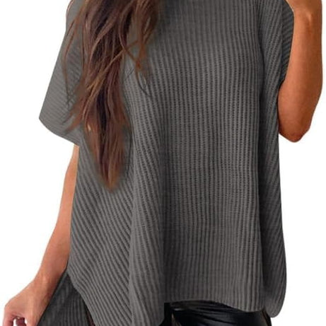 Womens Summer Lightweight Crewneck Short Sleeve Sweaters