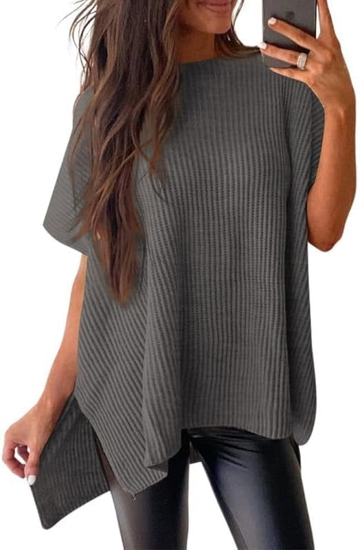 Womens Summer Lightweight Crewneck Short Sleeve Sweaters