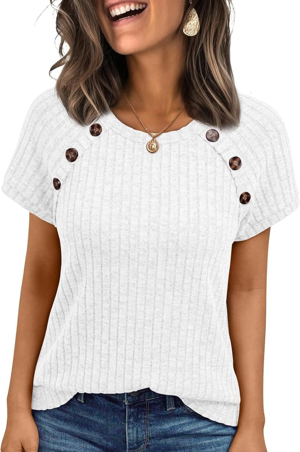 Women's Short Sleeve Business Casual Work Top