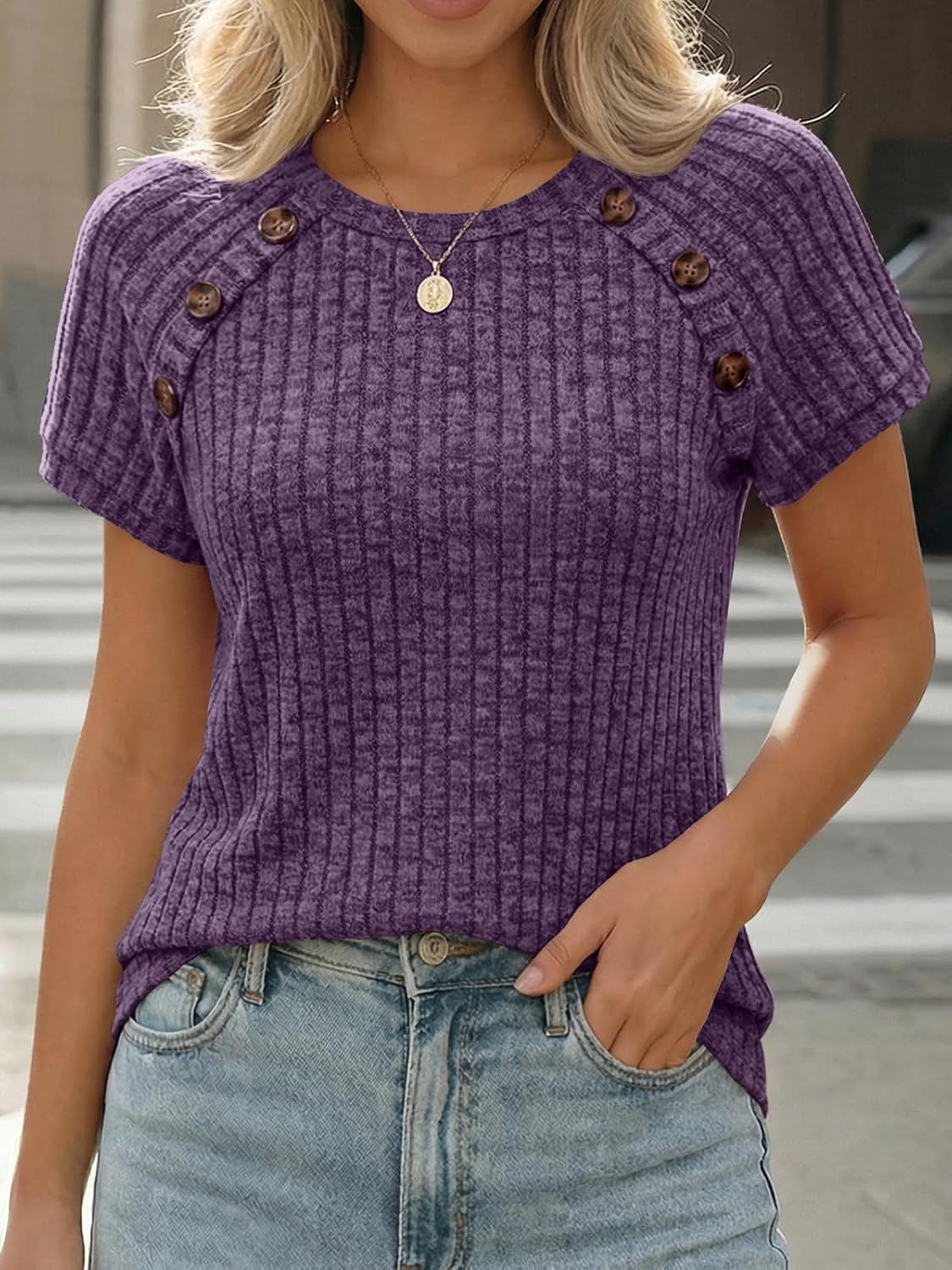 Women's Short Sleeve Business Casual Work Top