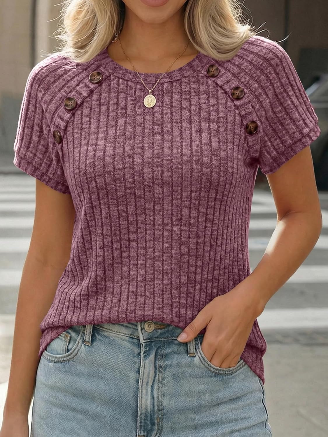 Women's Short Sleeve Business Casual Work Top