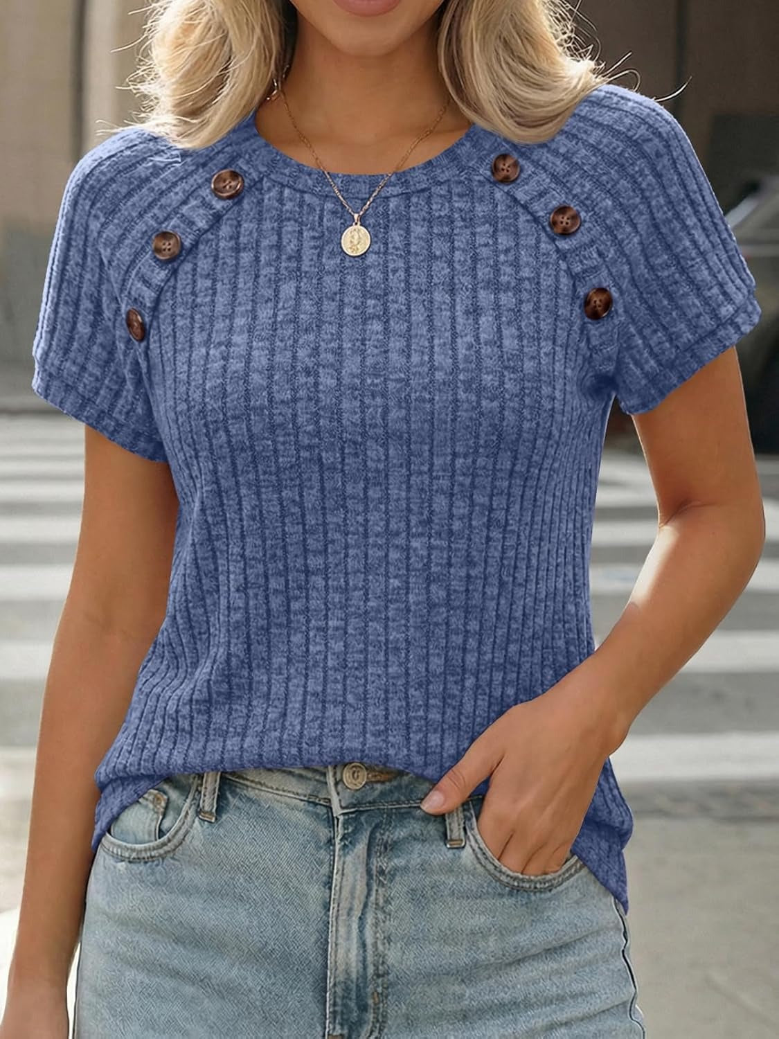 Women's Short Sleeve Business Casual Work Top