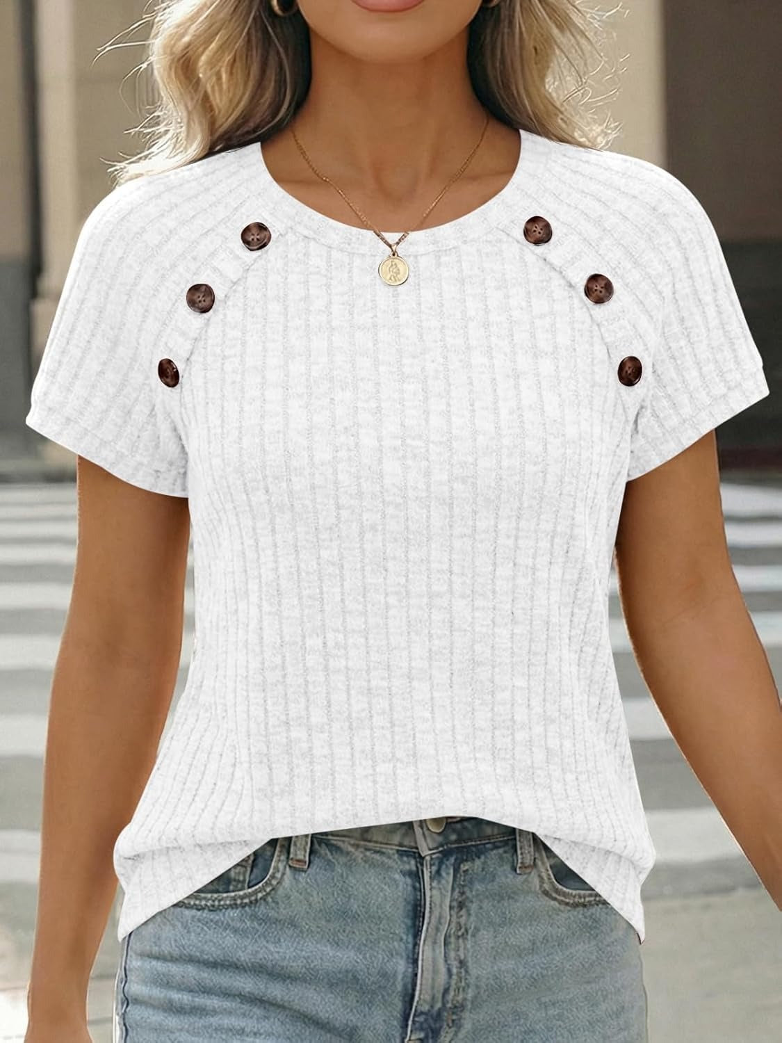 Women's Short Sleeve Business Casual Work Top