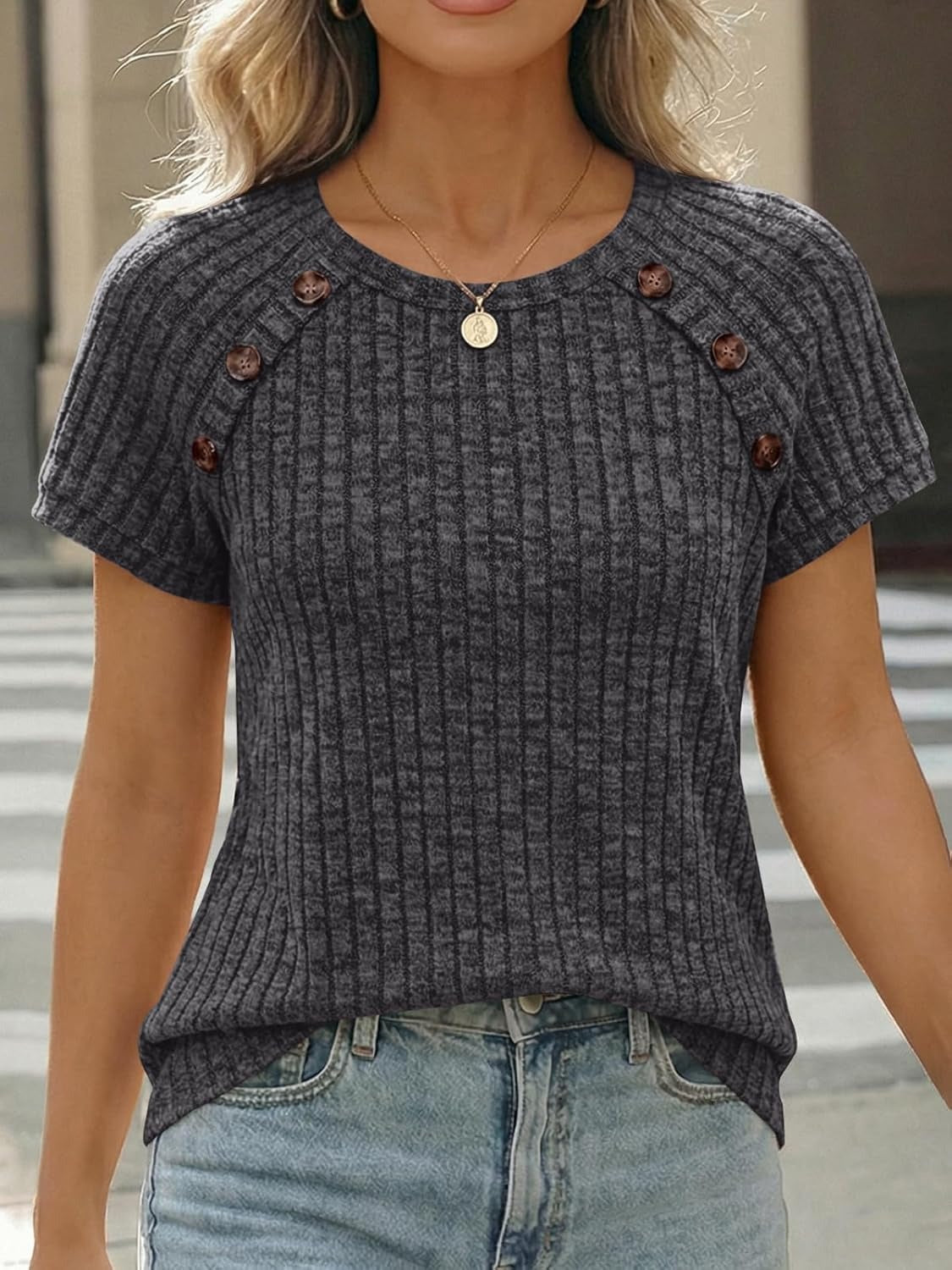 Women's Short Sleeve Business Casual Work Top
