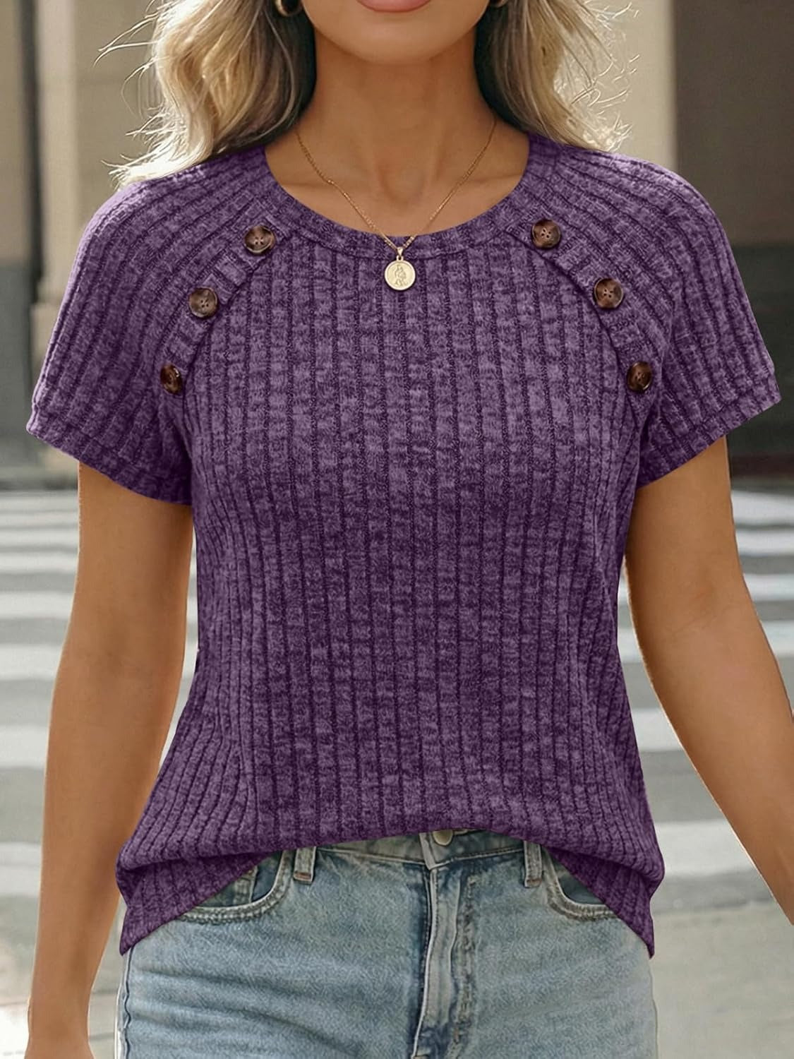 Women's Short Sleeve Business Casual Work Top