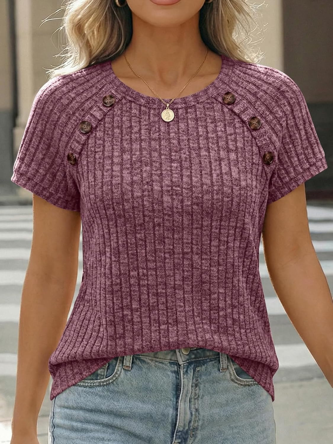 Women's Short Sleeve Business Casual Work Top