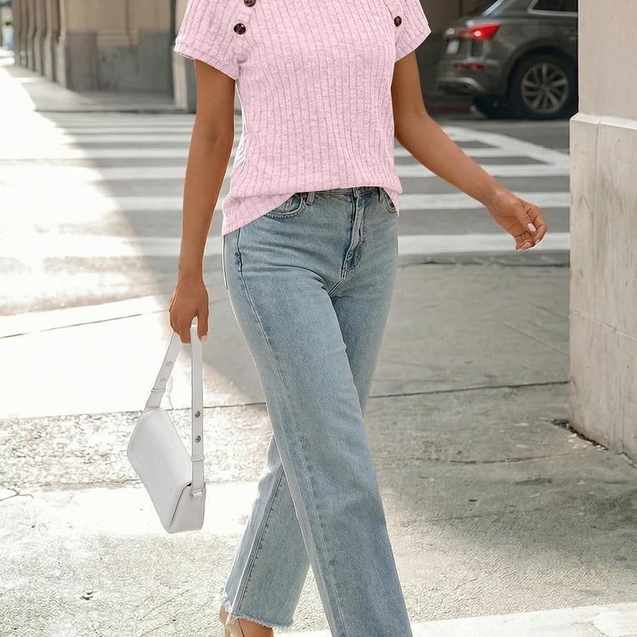 Women's Short Sleeve Business Casual Work Top