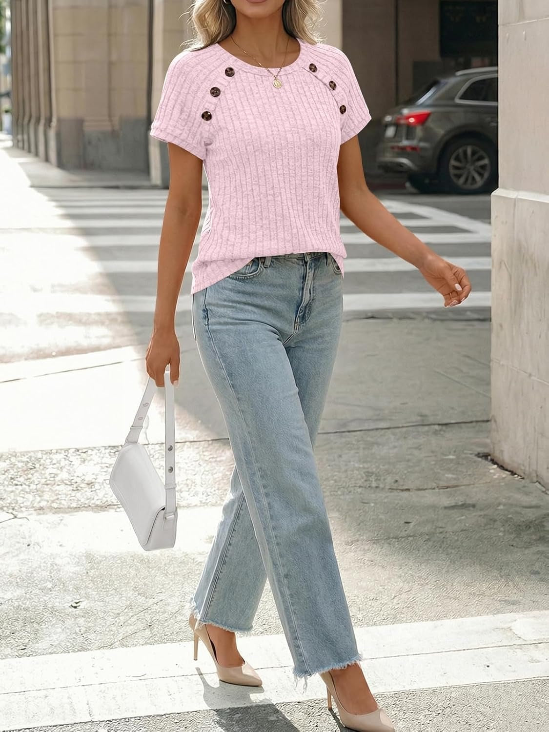 Women's Short Sleeve Business Casual Work Top
