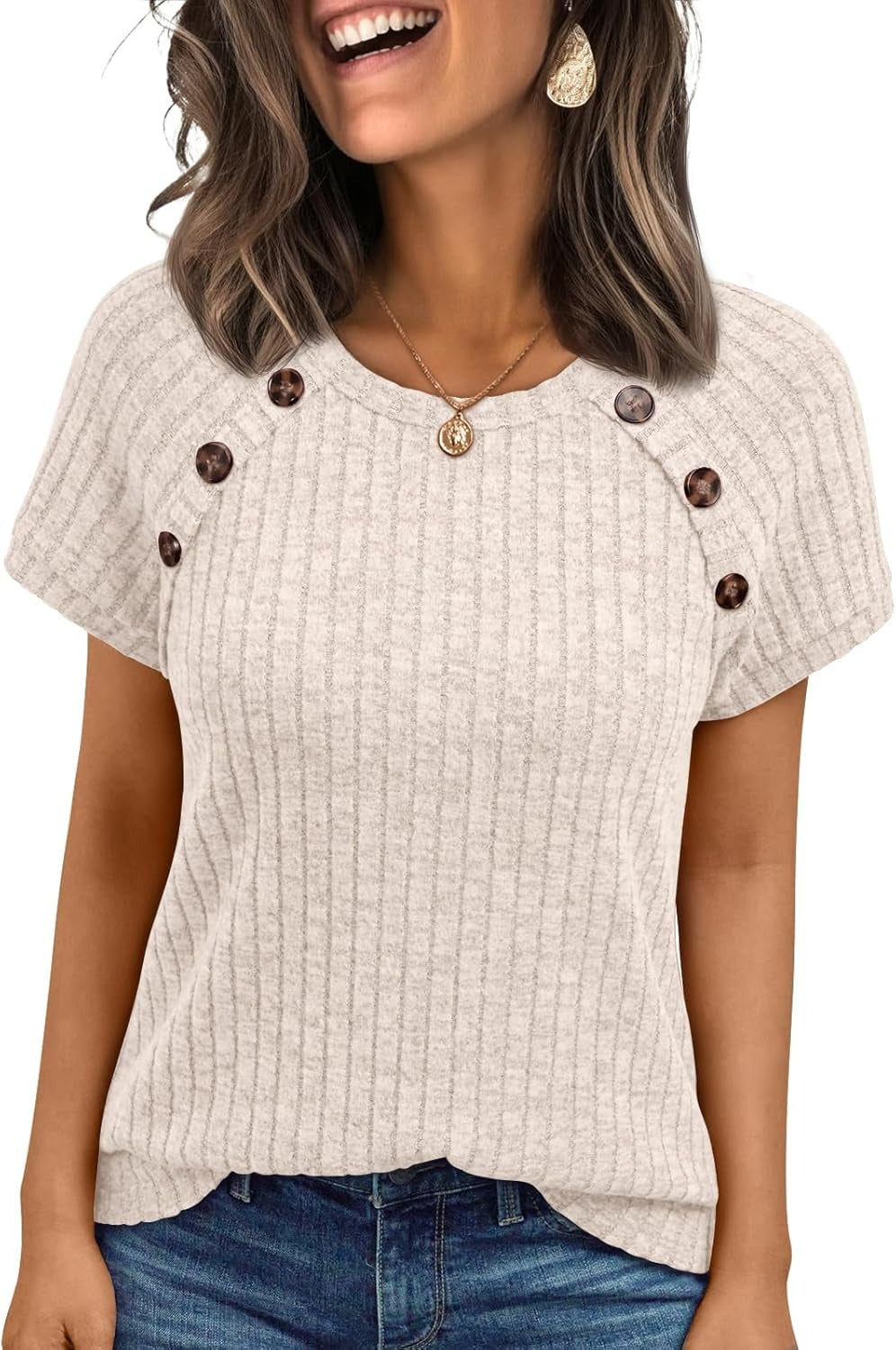 Women's Short Sleeve Business Casual Work Top