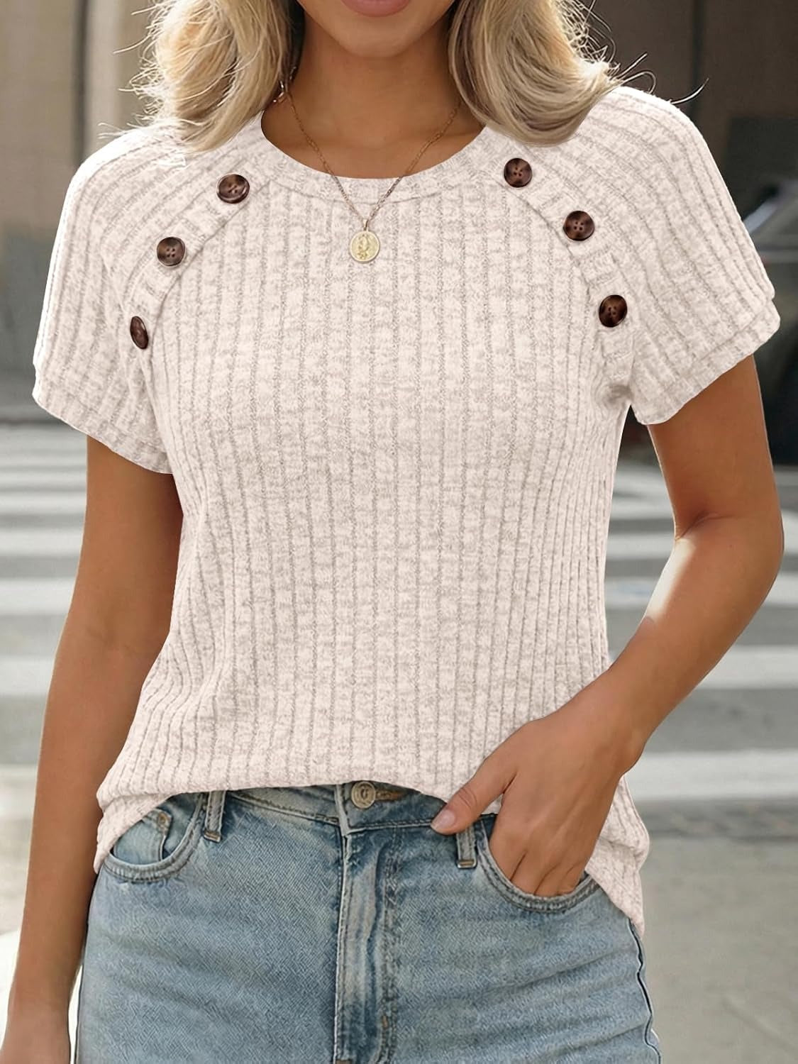 Women's Short Sleeve Business Casual Work Top
