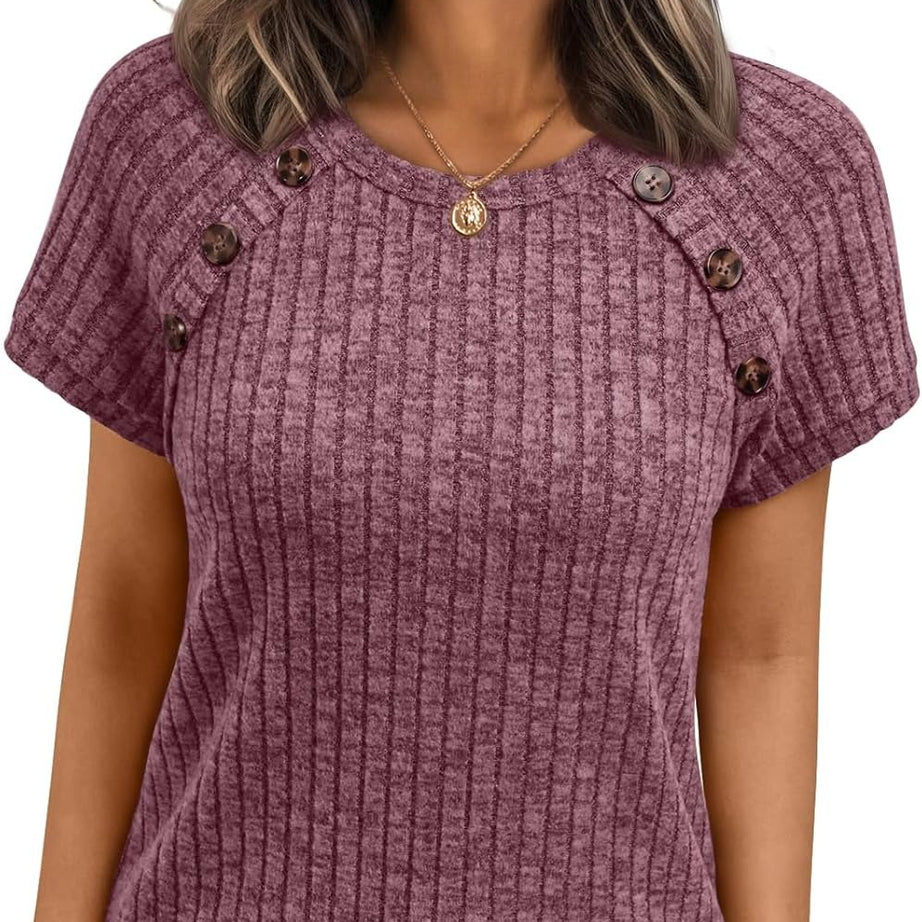 Women's Short Sleeve Business Casual Work Top
