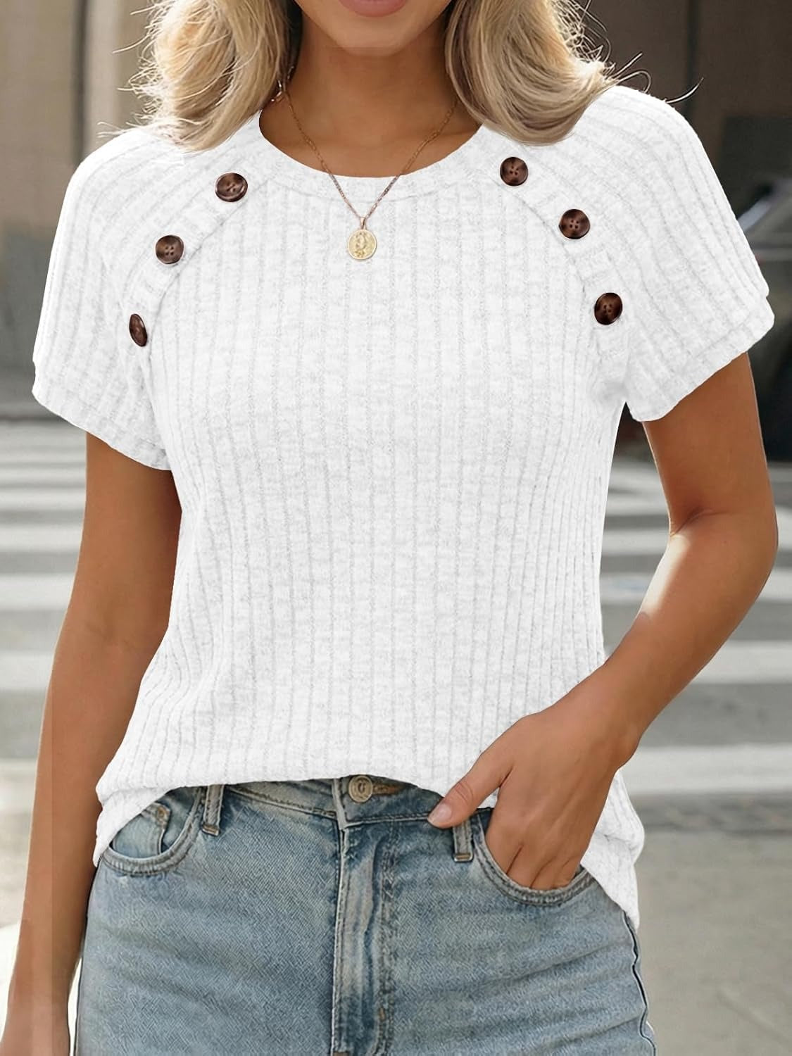 Women's Short Sleeve Business Casual Work Top