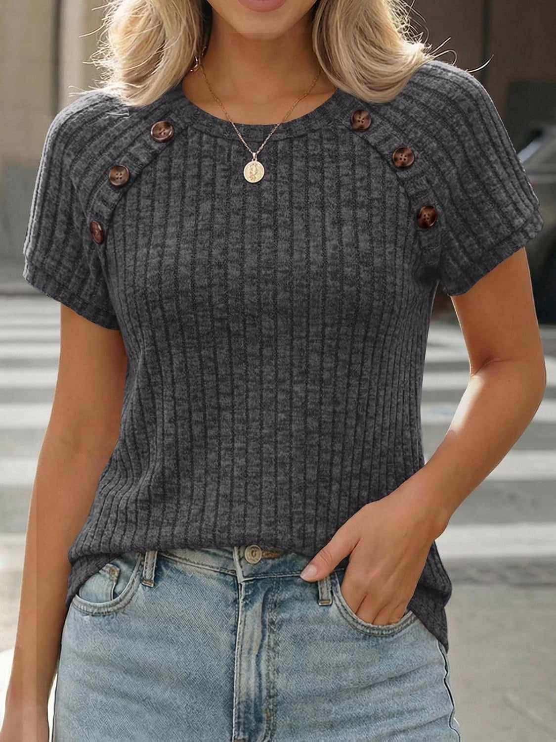 Women's Short Sleeve Business Casual Work Top