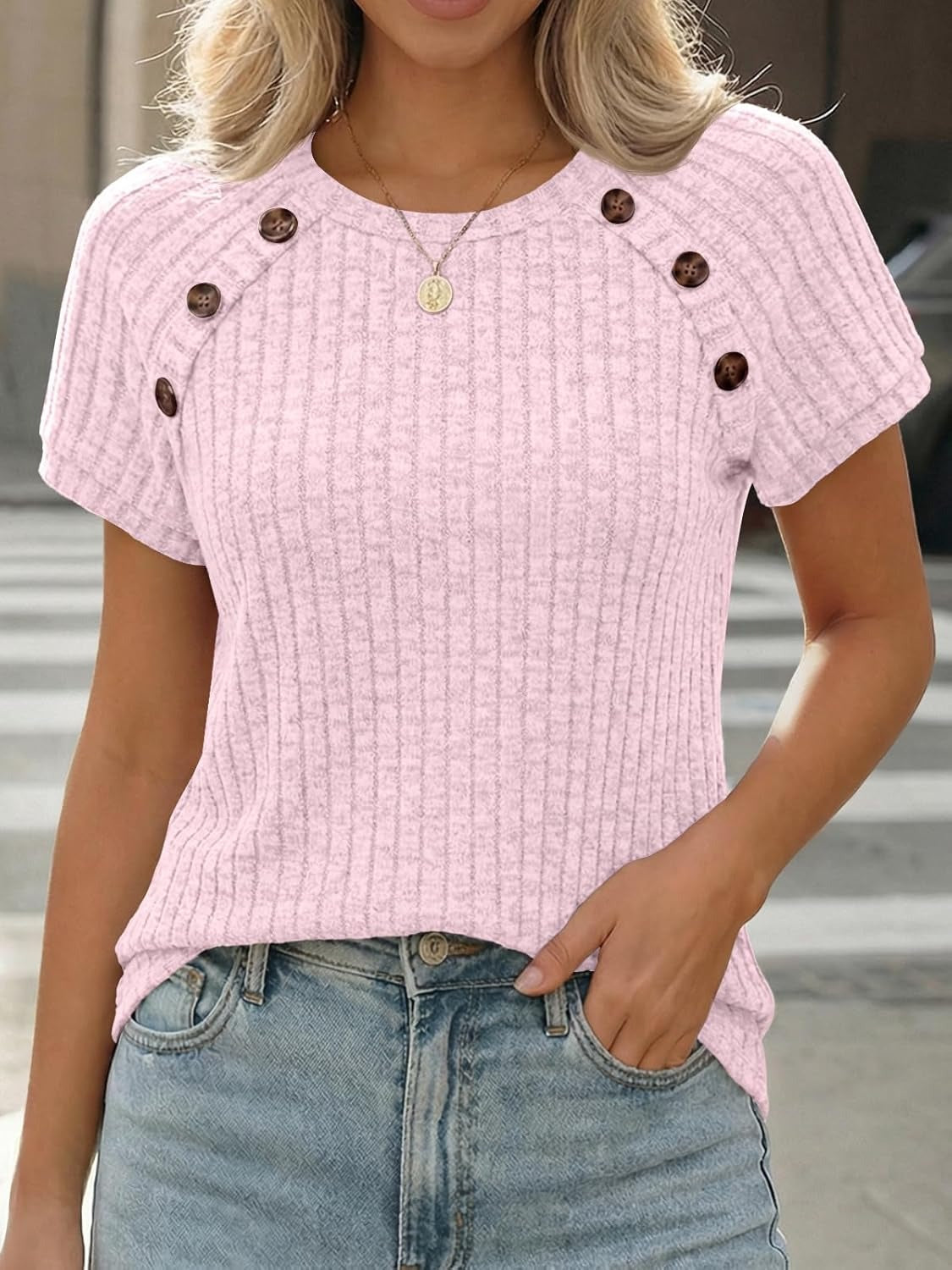 Women's Short Sleeve Business Casual Work Top