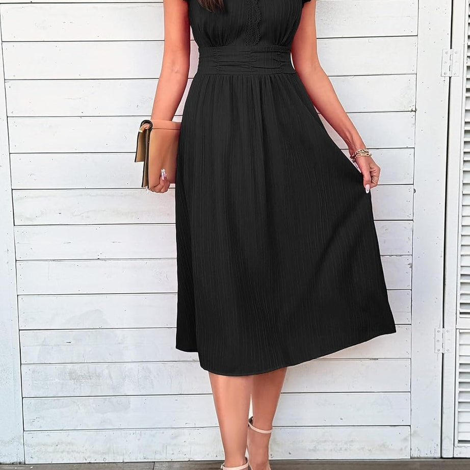 Women Summer Elegant Ruffle Sleeve Boho Outfits Dress