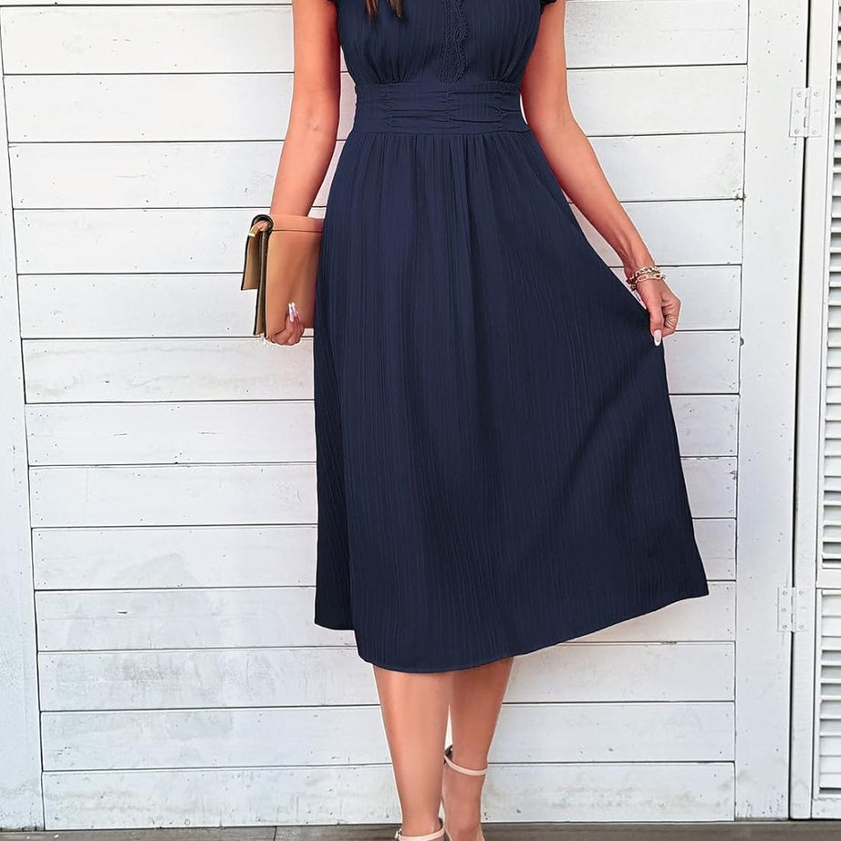 Women Summer Elegant Ruffle Sleeve Boho Outfits Dress