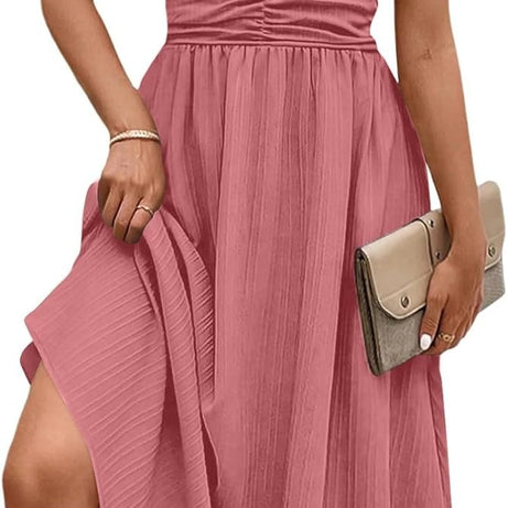 Women Summer Elegant Ruffle Sleeve Boho Outfits Dress