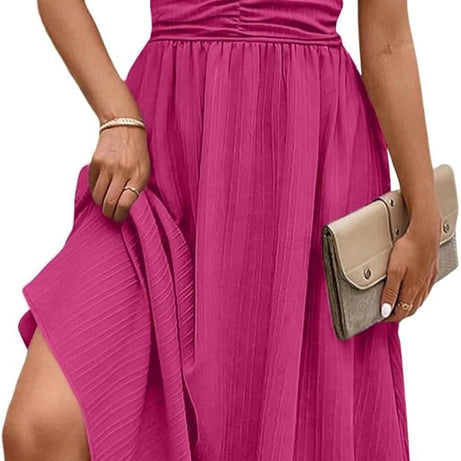 Women Summer Elegant Ruffle Sleeve Boho Outfits Dress