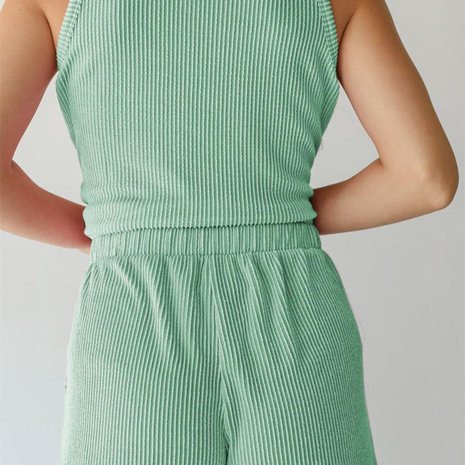 Women's Summer Sleeveless Loungewear 2 Piece Outfits Shorts Sets