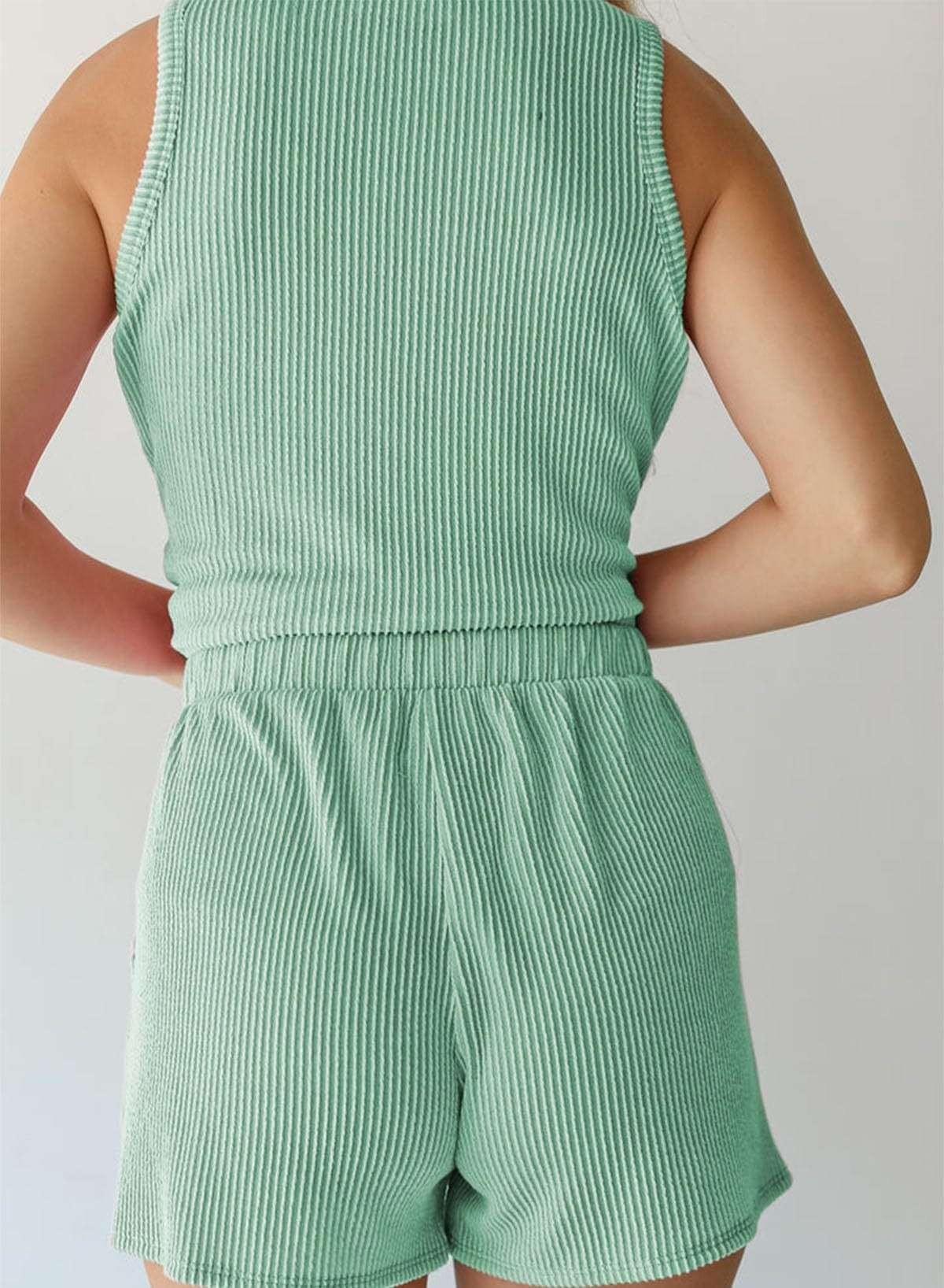 Women's Summer Sleeveless Loungewear 2 Piece Outfits Shorts Sets