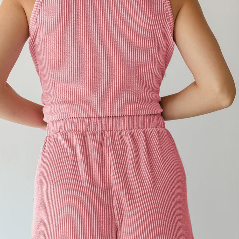 Women's Summer Sleeveless Loungewear 2 Piece Outfits Shorts Sets