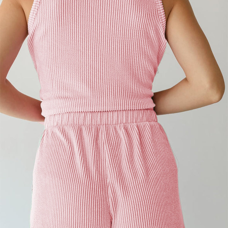 Women's Summer Sleeveless Loungewear 2 Piece Outfits Shorts Sets