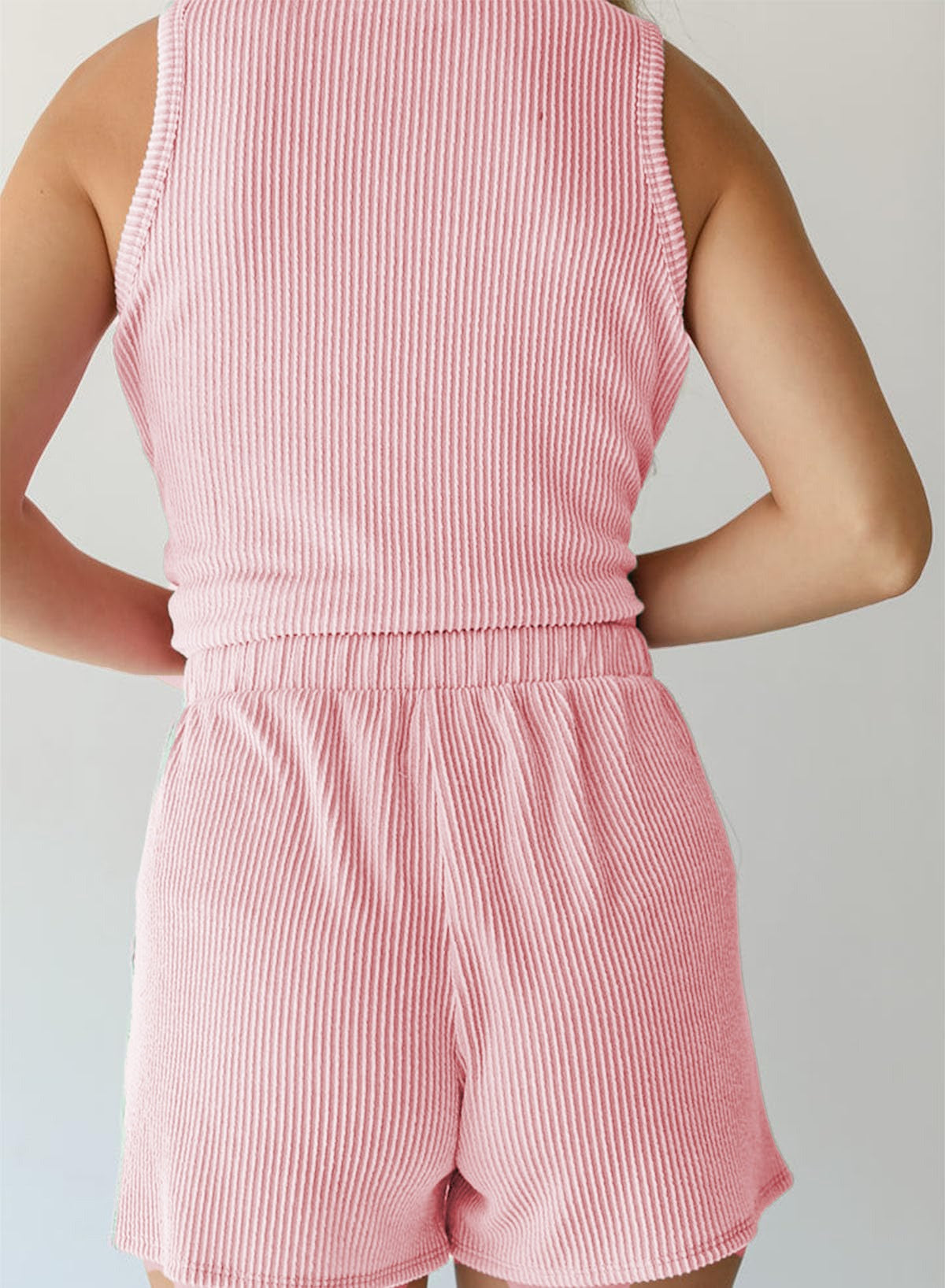 Women's Summer Sleeveless Loungewear 2 Piece Outfits Shorts Sets