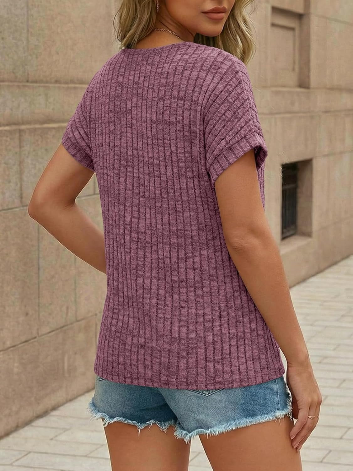 Women's Lace Trim Crochet Short Sleeve Loose Blouse