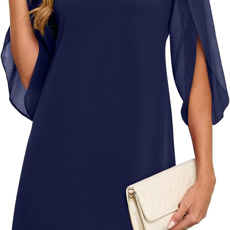 Women's Flutter Sleeve Chiffon Dress