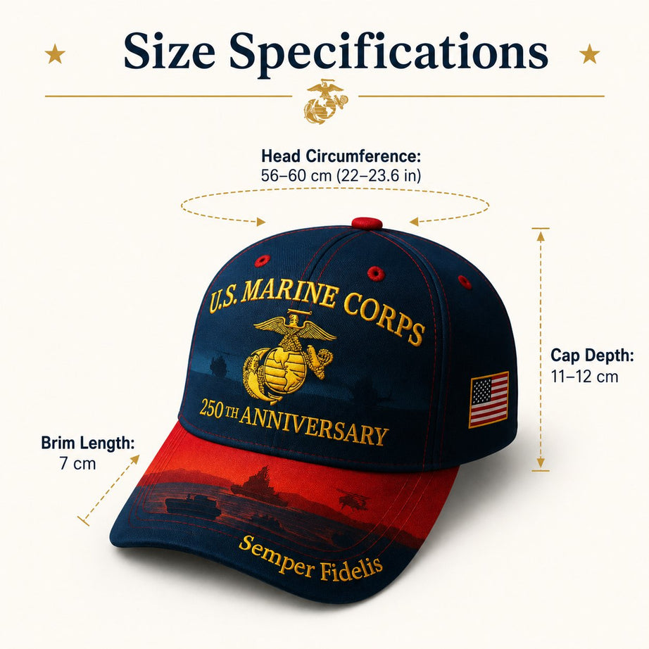 U.S. Marine Corps 250th Anniversary Commemorative Embroidered Cap