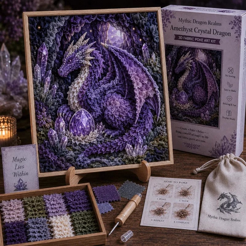 Mythic Dragon Realms 3D Fabric Poke Art Kit