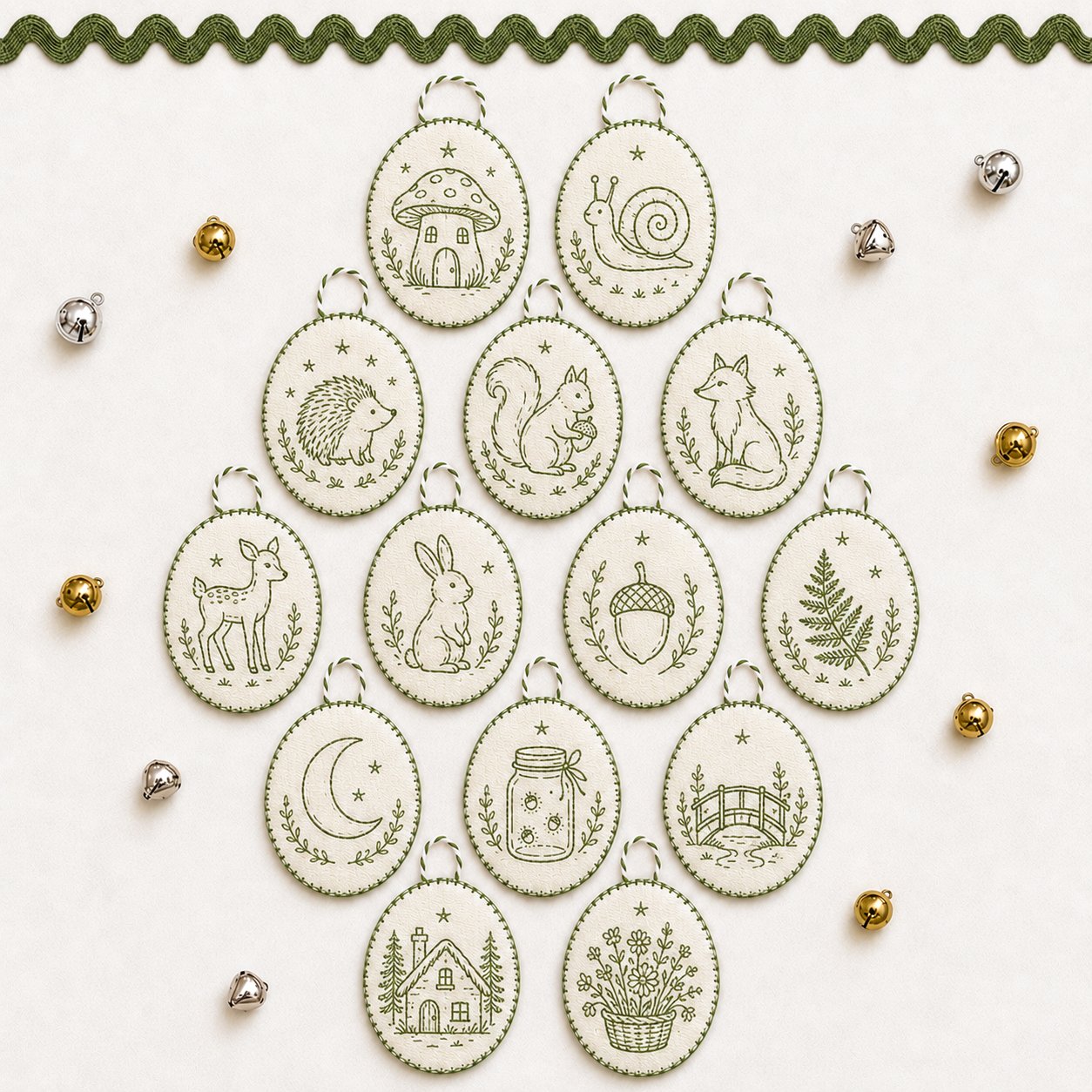 Beginner-Friendly DIY Heirloom Oval Embroidery Ornament Kit Collection