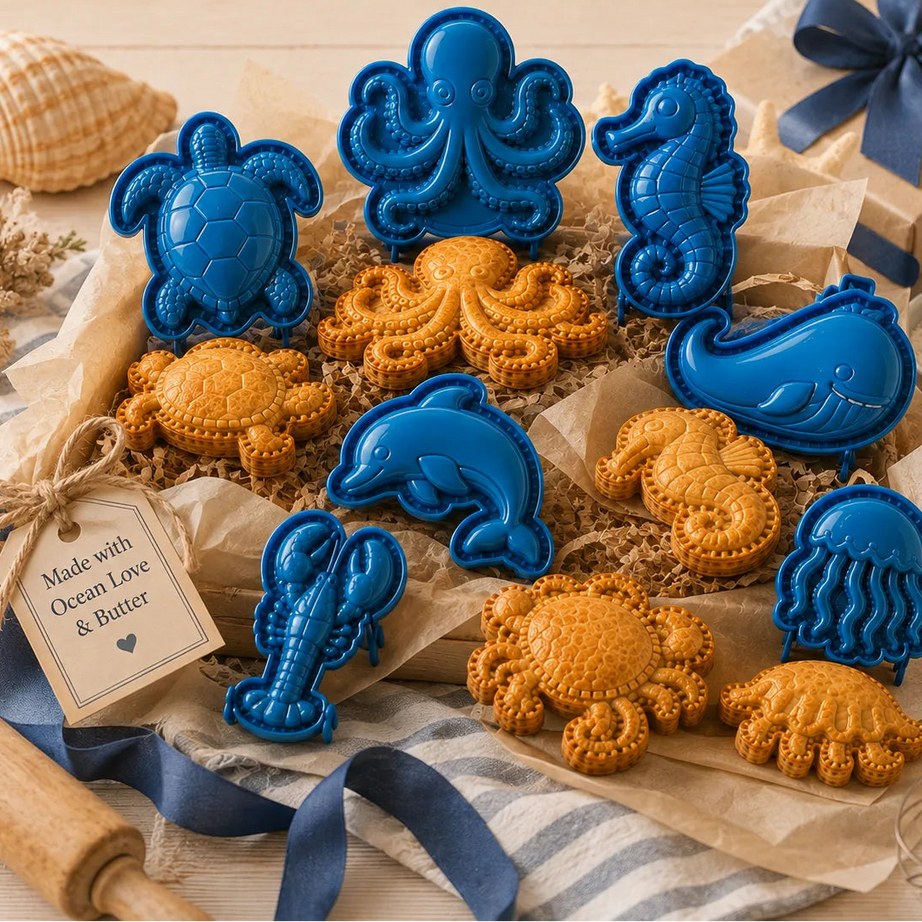 8-Design Ocean Filled Pie Press Collection