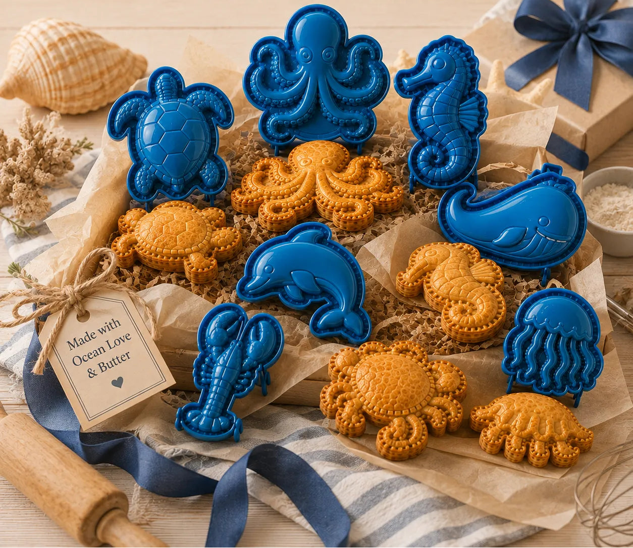 8-Design Ocean Filled Pie Press Collection